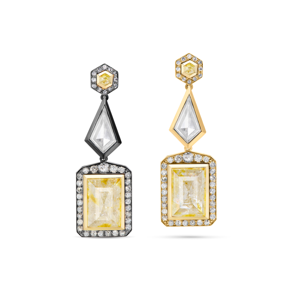 12 carat yellow diamond earrings