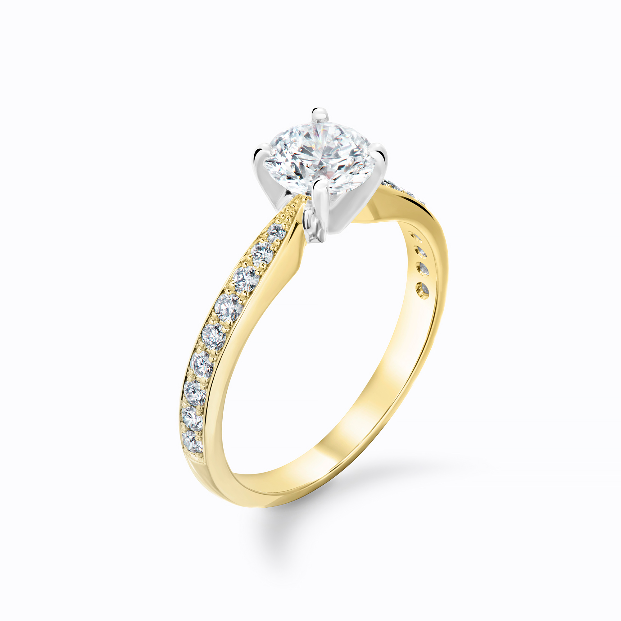 gold band engagement rings with diamonds