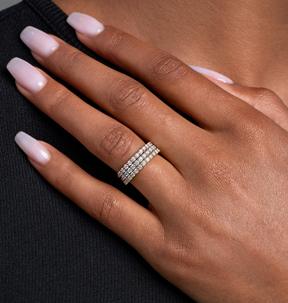 Stacked diamond rings