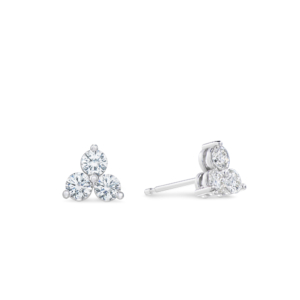 White diamond studd earrings