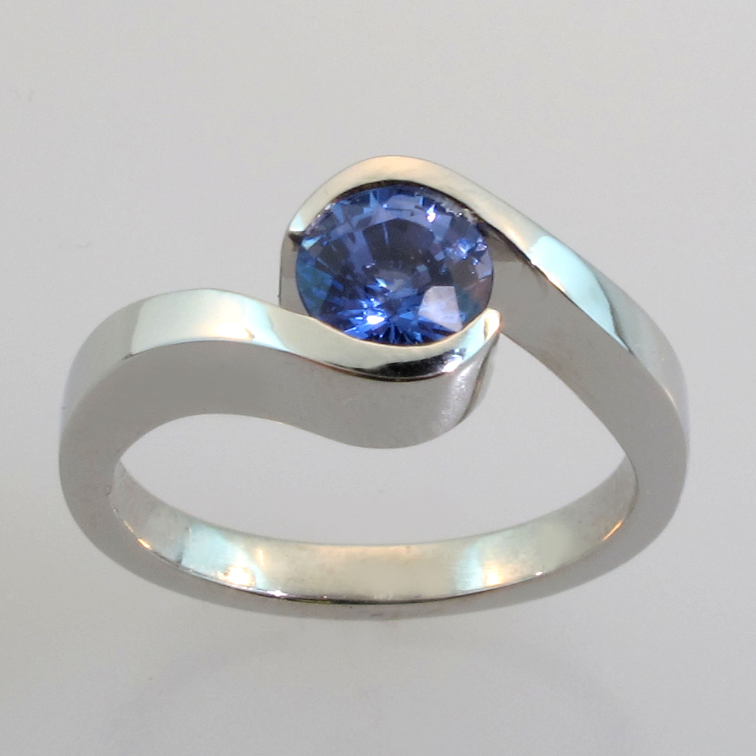 Sapphire ring in white gold engagement ring blue sapphire