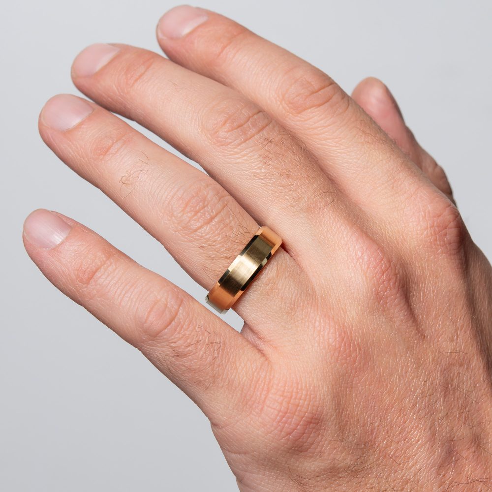 Men's Band in Yellow Gold- On-Model