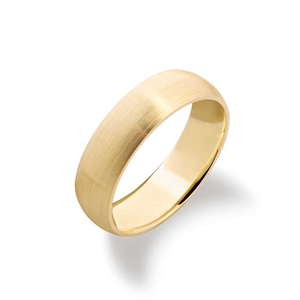 Men's Band in Yellow Gold with brushed finish