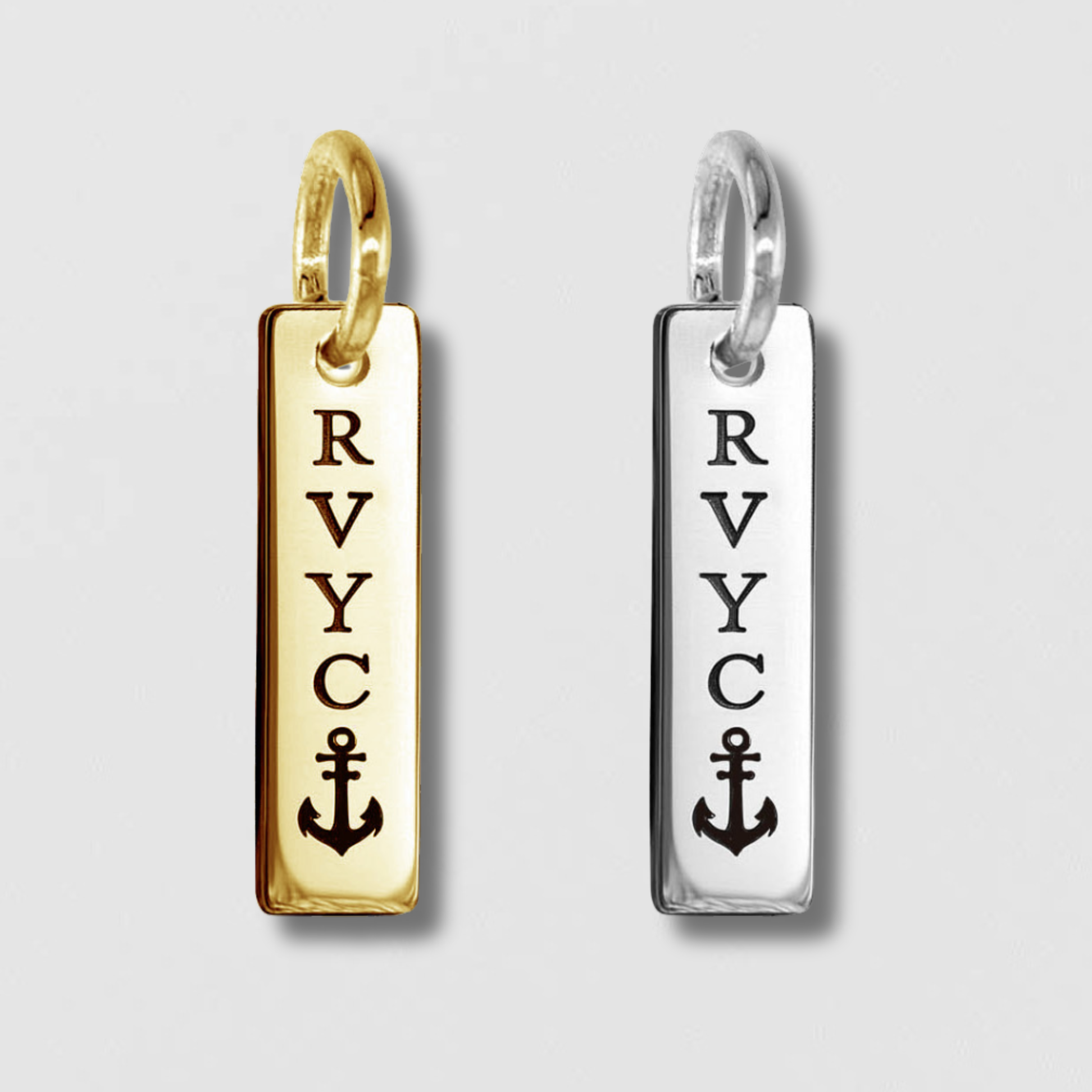 bar pendant silver gold