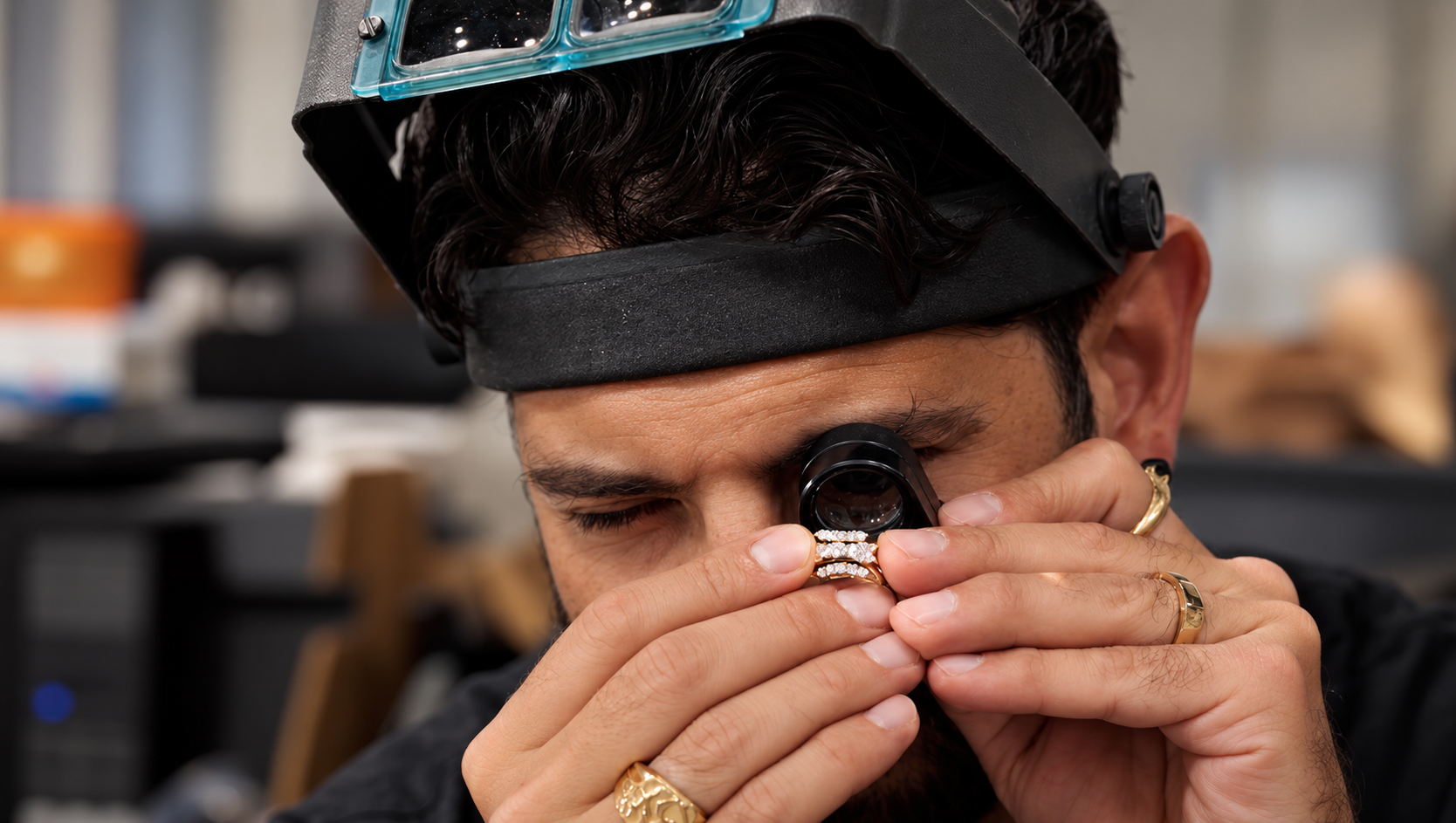 Jeweler Examining a Diamond Ring