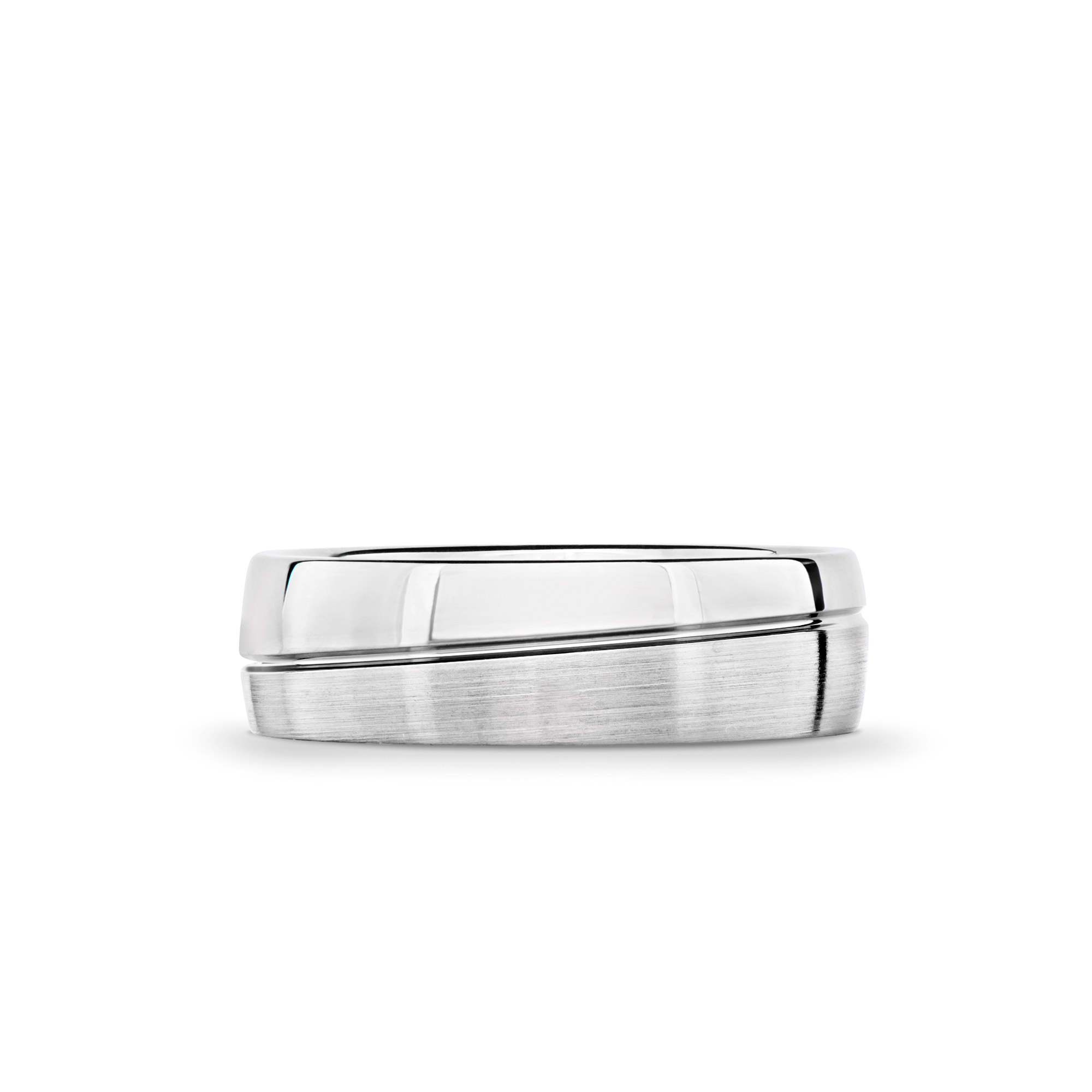 Men's White Gold Wedding Band Angled Detail